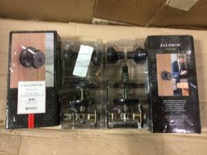 lot 93 image: Prestige Carnaby Venetian Bronze BedBath Door Knob by Baldwin Open Box Customer Returns See pictures.