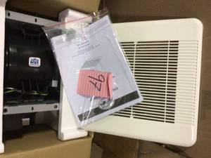 lot 97 image: 50 CFM 0.5 Sone Ceiling Bath Fan by Hampton Bay Open Box Customer Returns See pictures.
