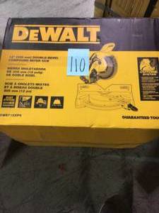 lot 110 image: Dewalt 15 Amp Corded 12 in. Double-Bevel Compound Miter Saw with Cutline LED see pictures