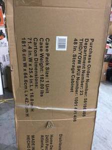 lot 103 image: Husky 48 in. W x 72 in. H x 18 in. D Steel Garage Floor Cabinet not used
