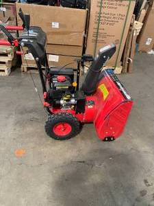 lot 117 image: 24 in. 212cc 2-Stage Electric Start Gas Snow Blower by PowerSmart in working conditions