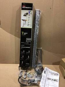 lot 39 image: All-In-One FastTrack Garage Storage Rail System Tool Kit (7-Piece) by Rubbermaid Customer returns see pictures