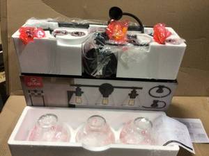 lot 40 image: Parker 3-Light Chrome Vanity Light With Clear Glass Shades and Bath Set (5-Piece) Customer returns see pictures