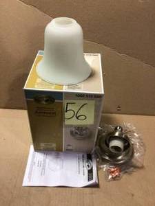 lot 56 image: Ashhurst 1-Light Brushed Nickel Wall Sconce by Hampton Bay in good condition