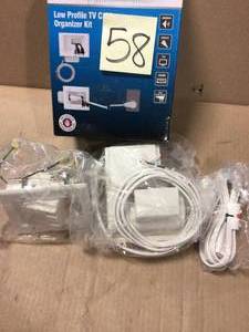 lot 58 image: Flat Panel TV Cable Organizer Kit by Commercial Electric Customer returns see pictures