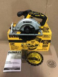 lot 81 image: 20-Volt MAX Cordless Brushless 6-12 in. Circular Saw (Tool-Only) by DEWALT Customer returns see pictures