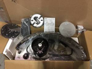 lot 90 image: Lancaster 36 in. LED IndoorOutdoor Ceiling Fan with Remote Control  Customer returns see pictures