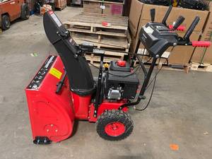 lot 117 image: 24 in. 212cc 2-Stage Electric Start Gas Snow Blower by PowerSmart in working conditions