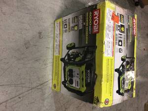 lot 103 image: Ryobi 4000-Watt Gasoline Powered Digital Inverter Generator not sed open box see pictures