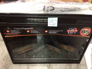33 in. Ventless Infrared Electric Fireplace Insert with Safer Plug by Classic Flame in good condition