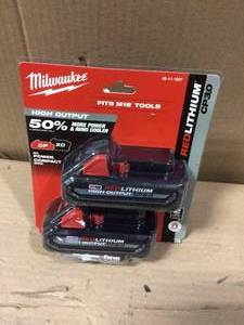 M18 18-Volt Lithium-Ion HIGH OUTPUT CP 3.0Ah Battery Pack (2-Pack) by Milwaukee in good condition&nbsp