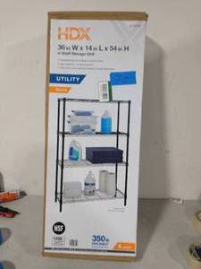 Black 4-Tier Metal Wire Shelving Unit (36 in. W x 54 in. H x 14 in. D)
