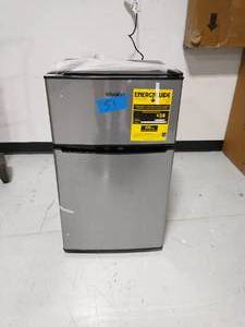 WHIRLPOOL 3.1 cu. ft. Mini Fridge in Stainless Steel with Dual Door True Freezer