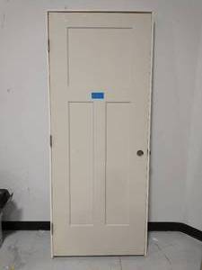 32 in. x 80 in. Winslow 3-Panel Right-Handed Solid-Core Primed Composite Single Prehung Interior Door