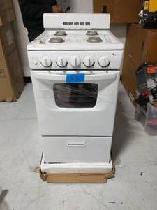 UNIQUE 20 in. 2.4 cu. ft. Propane Gas Off-Grid Range with Battery Ignition Sealed Burners in White