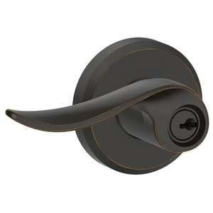 SCHLAGE Aged Bronze Single Cylinder Deadbolt with Sacramento Entry Door Lever Combo Pack