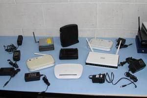 lot 15 image: Large Lot of Miscellaneous Computer Network LAN Routers Switchers & Modems - as Pictured