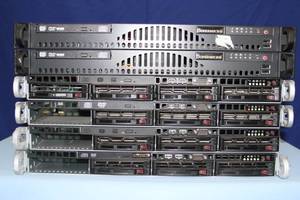lot 82 image: Lot of SuperMicro Super Micro Computer Network Server Drive Racks - Drives Removed  Parts & Repair