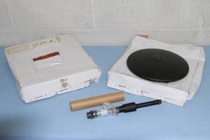 lot 60 image: Lot of 2 NEW Atlas Sound DMS-7E Adjustable Height Kick Drum Microphone Stands