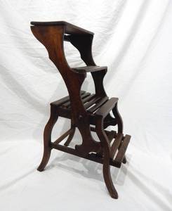 lot 3 image: Antique 19th Century French Walnut Metamorphic Library Stool