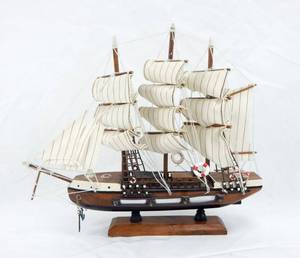 lot 53 image: Vintage Model Wooden Ship