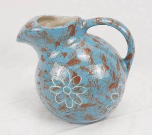 lot 71 image: Blue Ceramic Water Pitcher