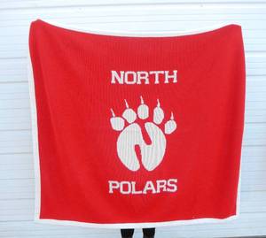 lot 101 image: North Saint Paul High School Polars Knit Blanket