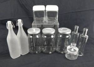 lot 104 image: Lot of 10 Assorted European Jars and Bottles