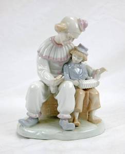lot 122 image: Vintage Meico Inc. Paul Sebastian Clown and Boy Porcelain Figure