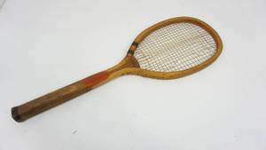 lot 42 image: Vintage American Wood Tennis Racket by Thomas & Wilson & Co.