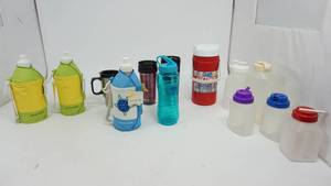 lot 65 image: Plastic Drinking Bottles  Cups  Thermos
