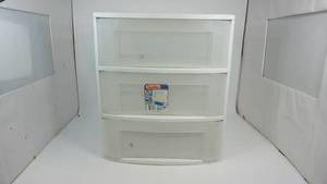 lot 94 image: White Sterilite Plastic Cabinet