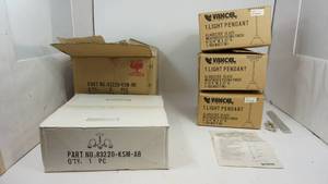 lot 120 image: 5 Light Fixtures and 3 Vaxcel Light Pendants