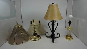lot 132 image: 3 Misc Lamps and 2 Misc Shades