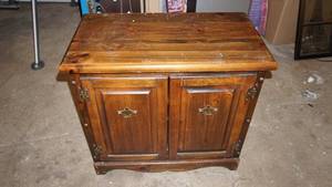 lot 159 image: vintage Wood Storage Cabinet with 2 Doors