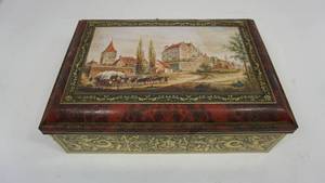 lot 170 image: Large Tin with Vintage Bristle Toys