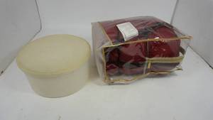 lot 171 image: Large Vintage Tupperware Container  Maroon Sleeping Bag