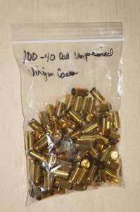 100 Empty .40 S&W Virgin Shell Casings