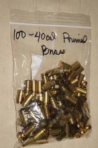 100 Primed .40 S&W Brass Shell Casings