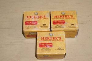 60 Rounds Herters 7.62 x 39mm 122 Gr FMJ Ammo