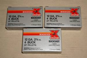 (15) Winchester Super-X 12 Ga 2-34 4 Buck Shotshells