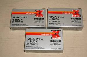 (15) Winchester Super-X 12 Ga 2-34 4 Buck Shotshells
