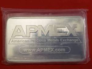 lot 17 image: 1- APMEX Silver Bar