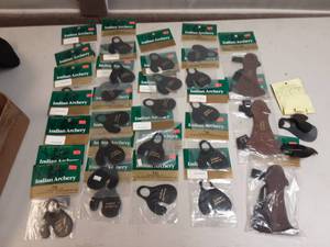 lot 67 image: Indian Archery Finger Tabs & Arm Guards