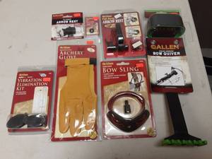 lot 76 image: New Allen Quiver, Arrow Rest, Wrist Sling, Glove