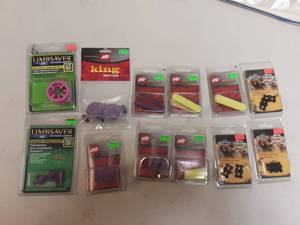 lot 88 image: Purple & Yellow Limb Savers, String Leech, Back Stop, Mod Shocks, Grips & More