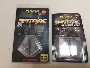 lot 114 image: New NAP Spit Fire Practice Head-Broadheads 3-Pack