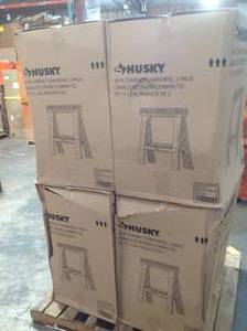 Pallet with 4 Husky Compact Sawhorse cases see pictures not used