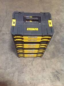 Lot of Dewalt TSTAK  Stackable boxes see pictures