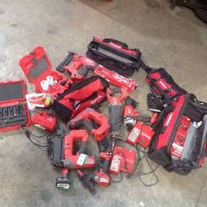 Lot of assorted Milwaukee tools various kinds and conditions see pictures